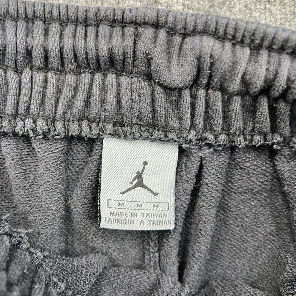Jordan Sweatpants Mens Medium Gray Jumpman Fleece Joggers Snap Athletic Pants - Picture 10 of 16